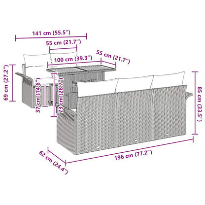 Set Divano da Giardino 6 pz Nero polyrattan | homemem39