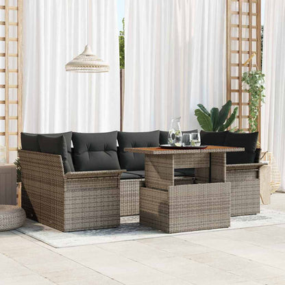 Set Divano da Giardino con cuscino 7 pcs Grigio | homemem39