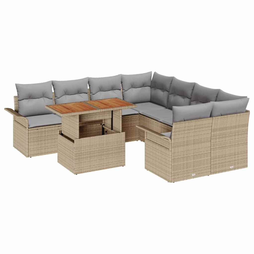 Set Divano da Giardino con cuscino beige e grigio chiaro | homemem39