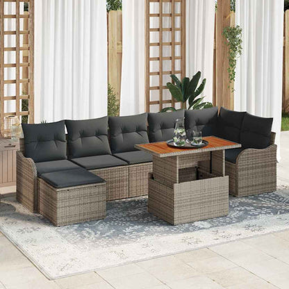 Set Divano da Giardino con cuscino 8 pcs Grigio | homemem39
