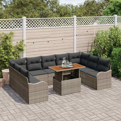 Set Divano da Giardino con cuscino 10 pcs Grigio | homemem39