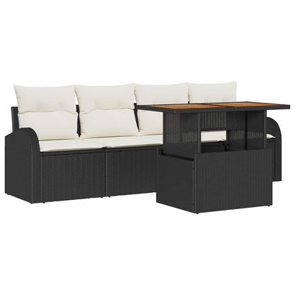 Set Divano da Giardino 5 pcs Nero e crema | homemem39
