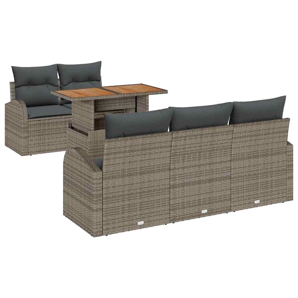 Set Divano da Giardino con cuscino 6 pcs Grigio | homemem39