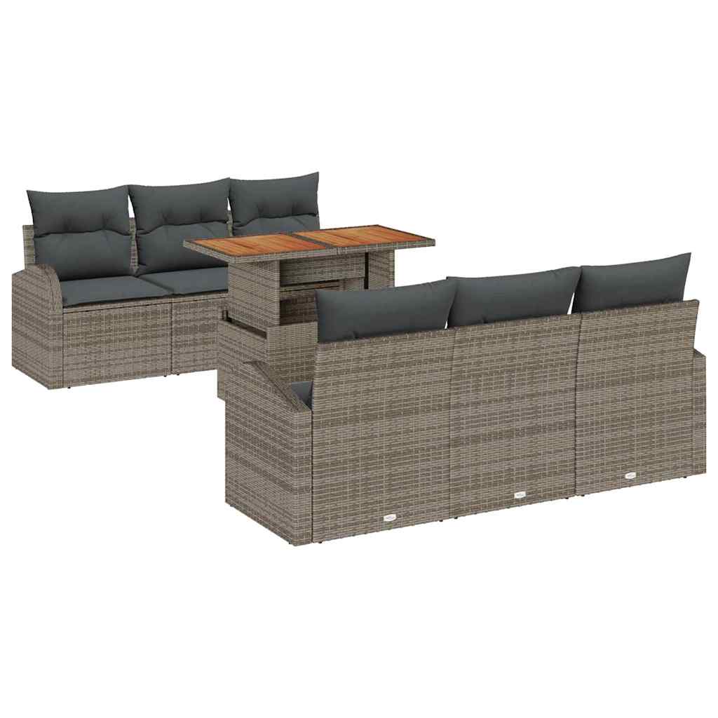 Set Divano da Giardino con cuscino 7 pcs Grigio | homemem39
