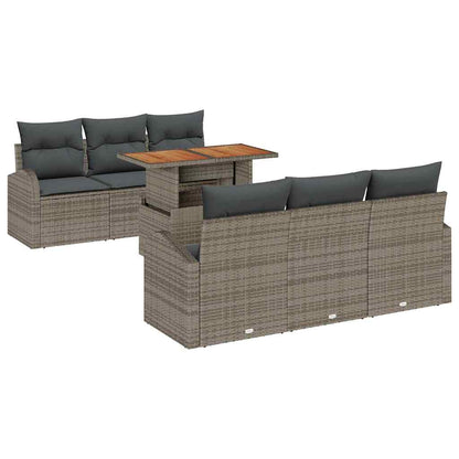 Set Divano da Giardino con cuscino 7 pcs Grigio | homemem39