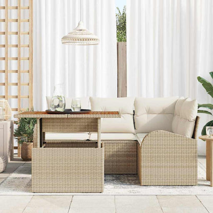 Set Divano da Giardino 5 pz beige e panna | homemem39