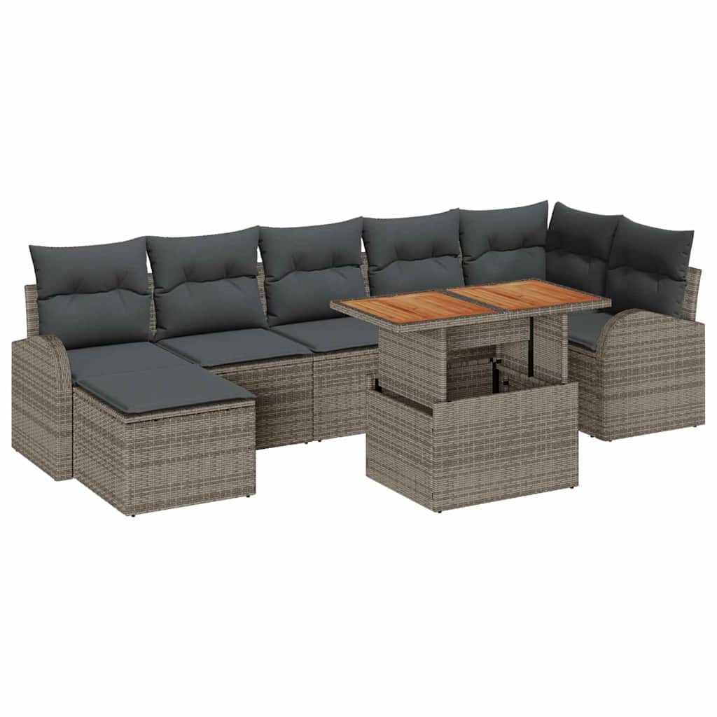 Set Divano da Giardino con cuscino 8 pcs Grigio | homemem39