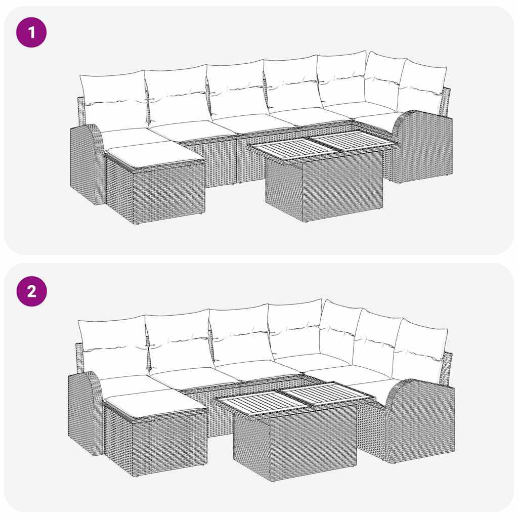 Set Divano da Giardino con cuscino 8 pcs Grigio | homemem39