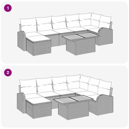 Set Divano da Giardino con cuscino 8 pcs Grigio | homemem39