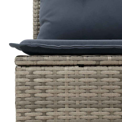 Set Divano da Giardino con cuscino 9 pcs Grigio e Blu Navy | homemem39