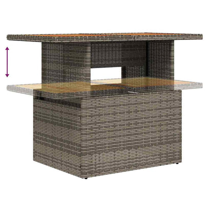 Set da Pranzo per Giardino con cuscino 9 pcs Grigio e Blu Navy | homemem39