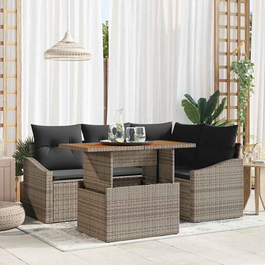 Set da Pranzo per Giardino Grigio e Marrone 100 x 55 x 73 cm