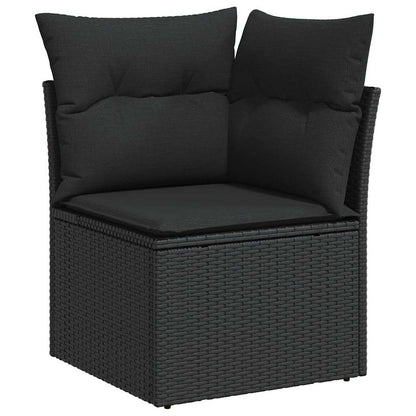 Set da Pranzo per Giardino con cuscino 7 pcs Nero e Marrone