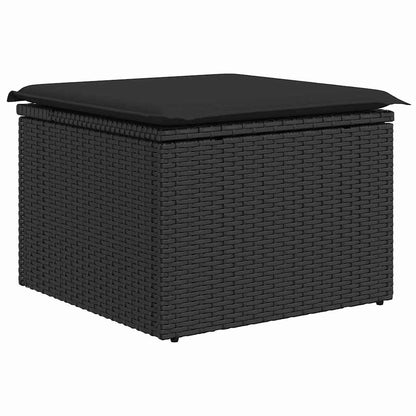 Set da Pranzo per Giardino con cuscino 8 pcs Nero e Marrone