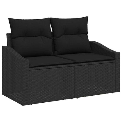 Set da Pranzo per Giardino con cuscino 10 pcs Nero e Marrone
