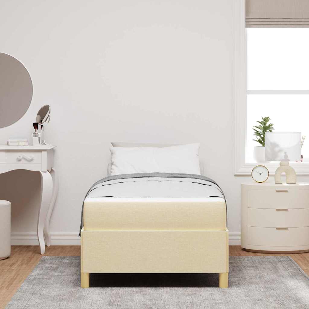 Struttura del letto con materasso Crema 90 x 200 cm Tessuto | homemem39
