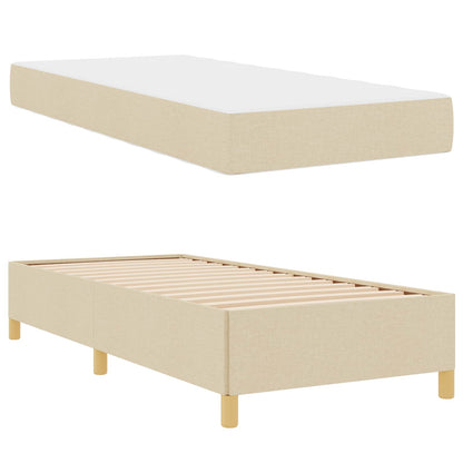 Struttura del letto con materasso Crema 90 x 200 cm Tessuto | homemem39
