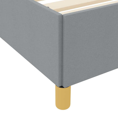 Letto a molle Grigio chiaro e Bianco 100 x 200 cm Tessuto