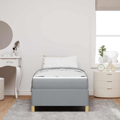 Letto a molle Grigio chiaro e Bianco 100 x 200 cm Tessuto