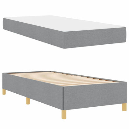 Letto a molle Grigio chiaro e Bianco 100 x 200 cm Tessuto