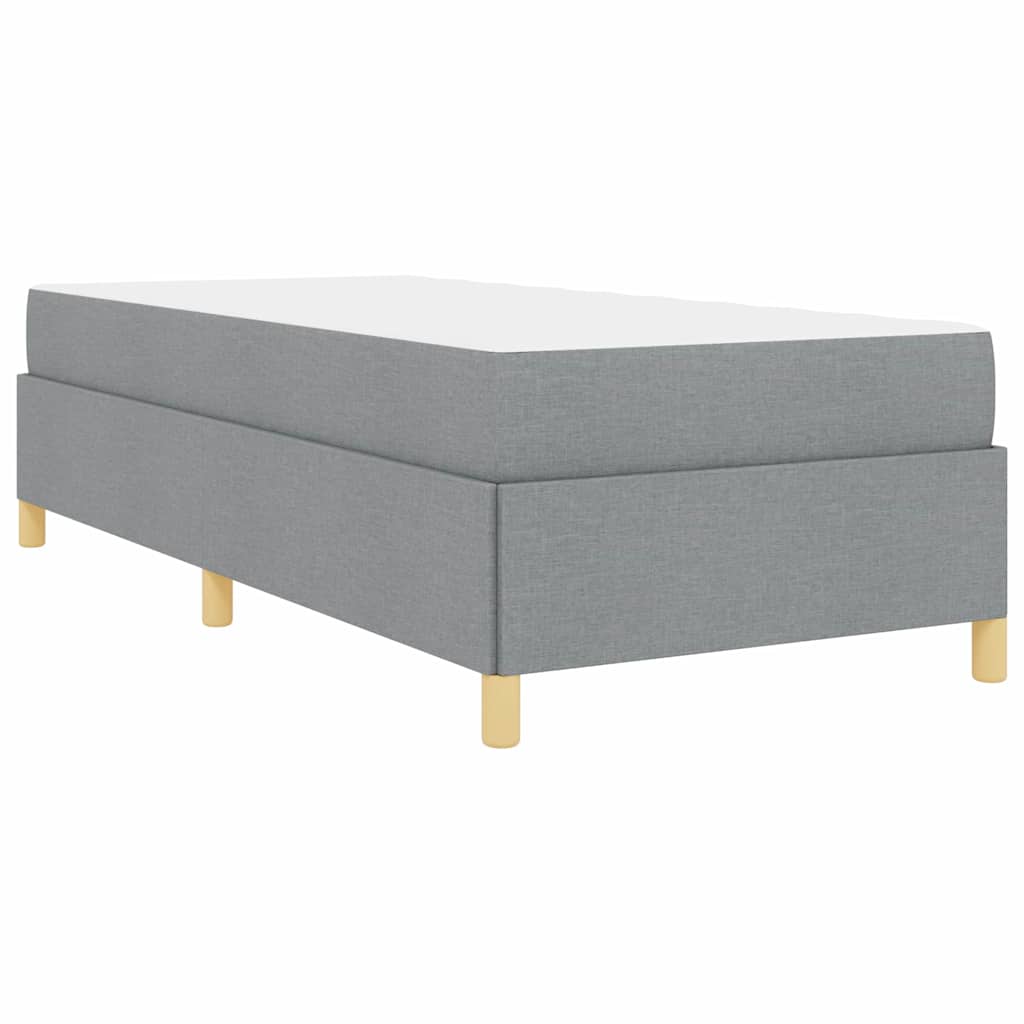 Letto a molle Grigio chiaro e Bianco 100 x 200 cm Tessuto