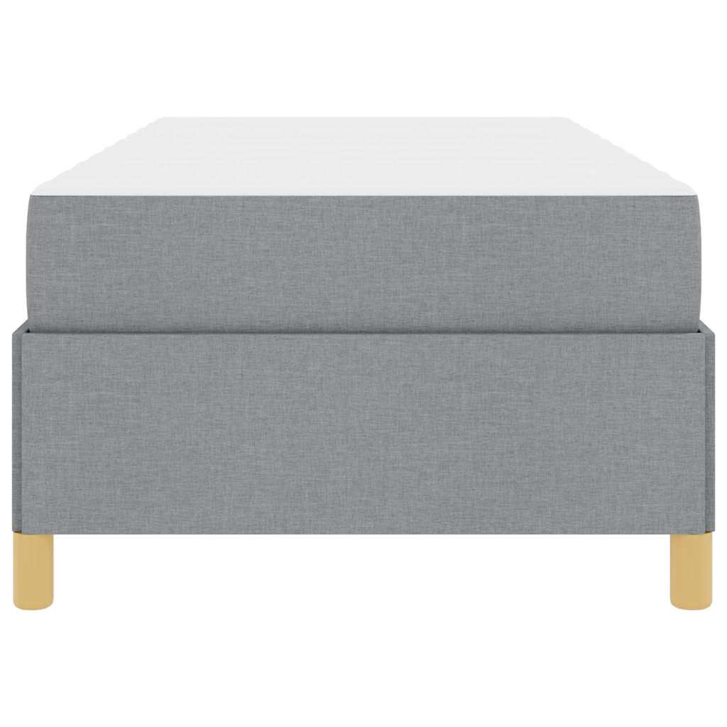 Letto a molle Grigio chiaro e Bianco 100 x 200 cm Tessuto