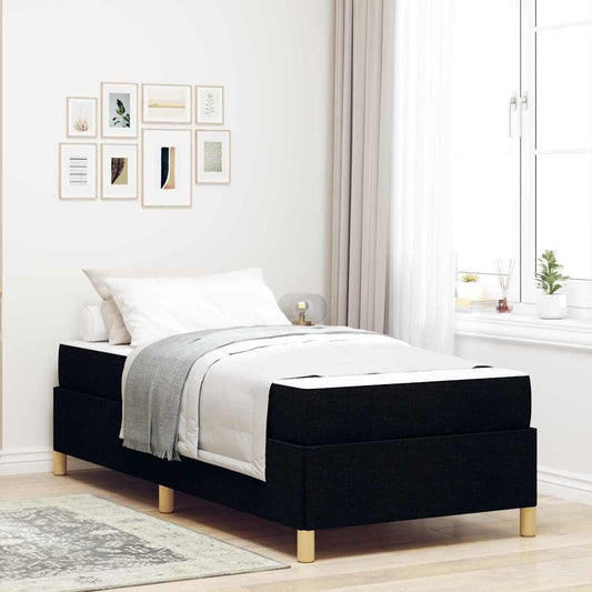 Letto a molle Nero e Bianco e Nero 100 x 200 cm Tessuto