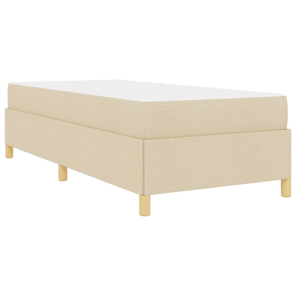 Letto a molle con materasso Bianco e crema 100 x 200 cm Tessuto