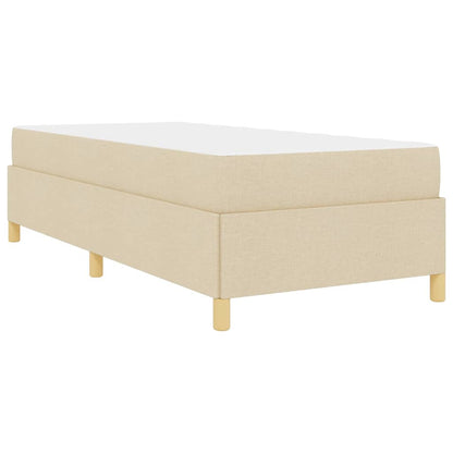 Letto a molle con materasso Bianco e crema 100 x 200 cm Tessuto