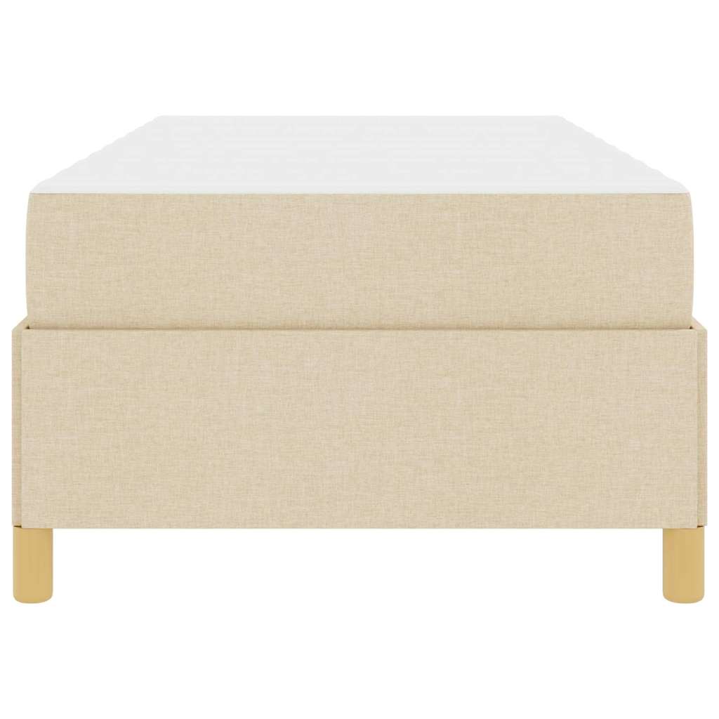 Letto a molle con materasso Bianco e crema 100 x 200 cm Tessuto