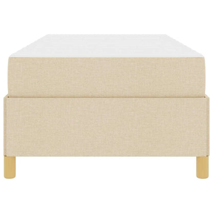 Letto a molle con materasso Bianco e crema 100 x 200 cm Tessuto