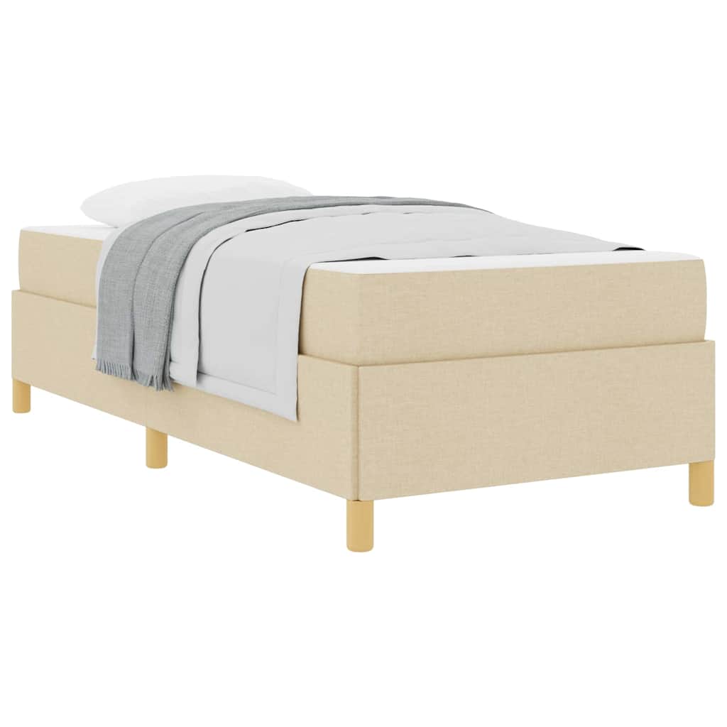 Letto a molle con materasso Bianco e crema 100 x 200 cm Tessuto