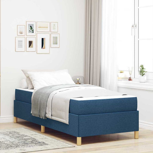 Letto a molle con materasso Blu e Bianco 100 x 200 cm Schiuma