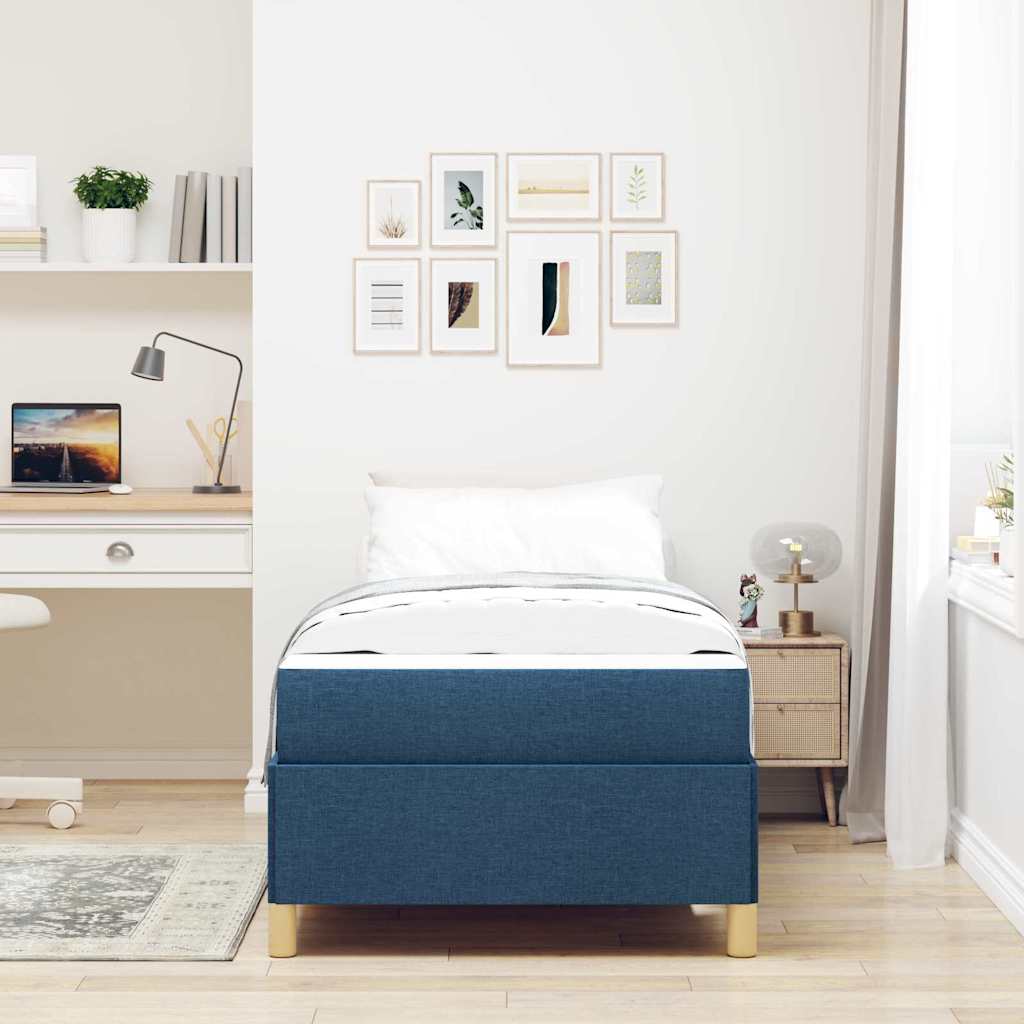 Letto a molle con materasso Blu e Bianco 100 x 200 cm Schiuma
