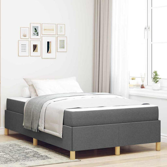 Letto a molle con materasso Grigio scuro 120 x 190 cm Tessuto - homemem39