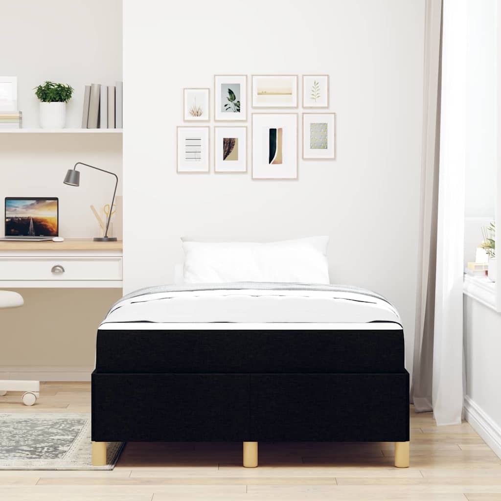 Letto a molle Nero e Bianco e Nero 120 x 190 cm Tessuto - homemem39