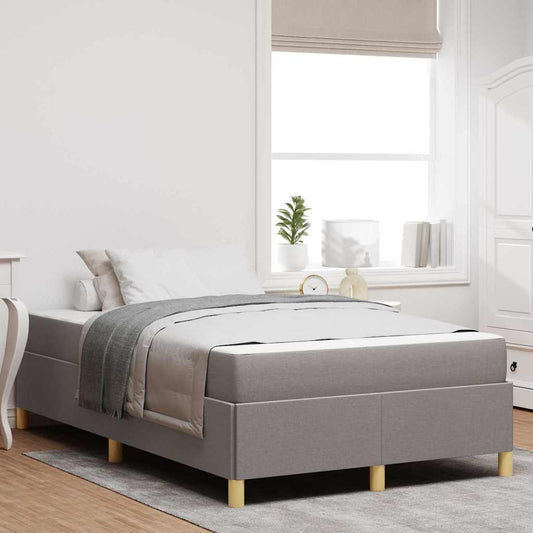 Letto a molle con materasso Taupe e bianco 120 x 190 cm Tessuto