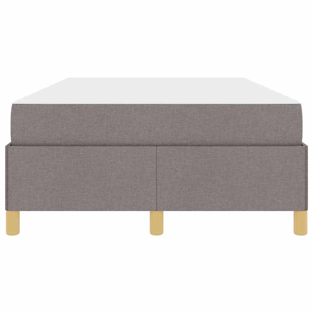 Letto a molle con materasso Taupe e bianco 120 x 190 cm Tessuto