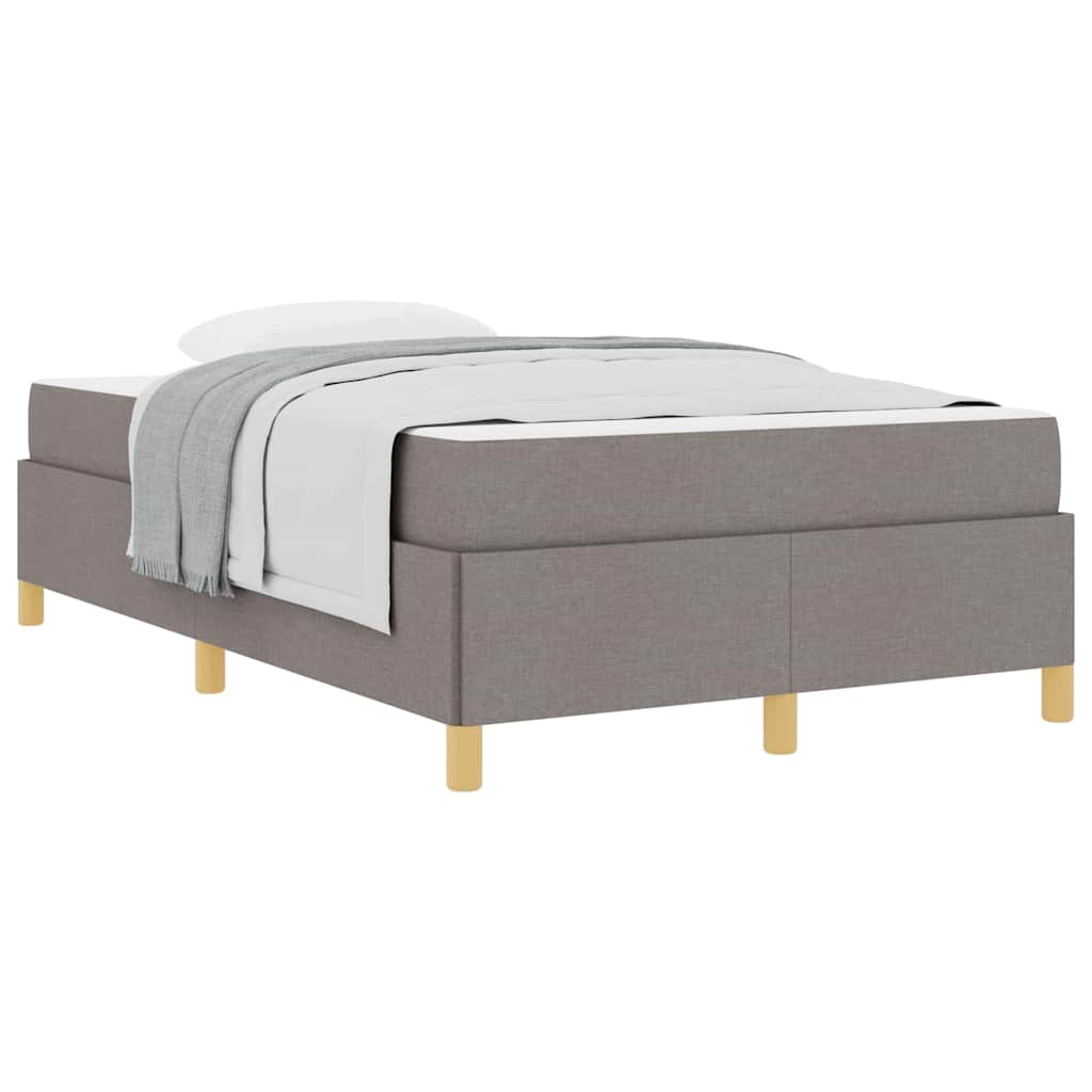 Letto a molle con materasso Taupe e bianco 120 x 190 cm Tessuto