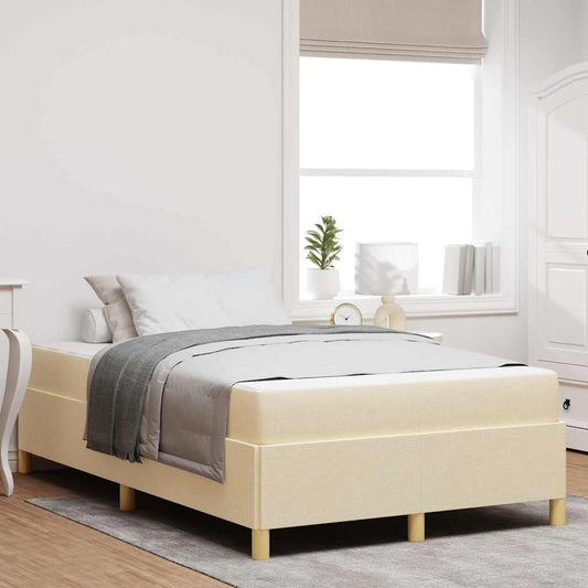 Letto a molle Bianco e crema 120 x 190 cm Poliestere