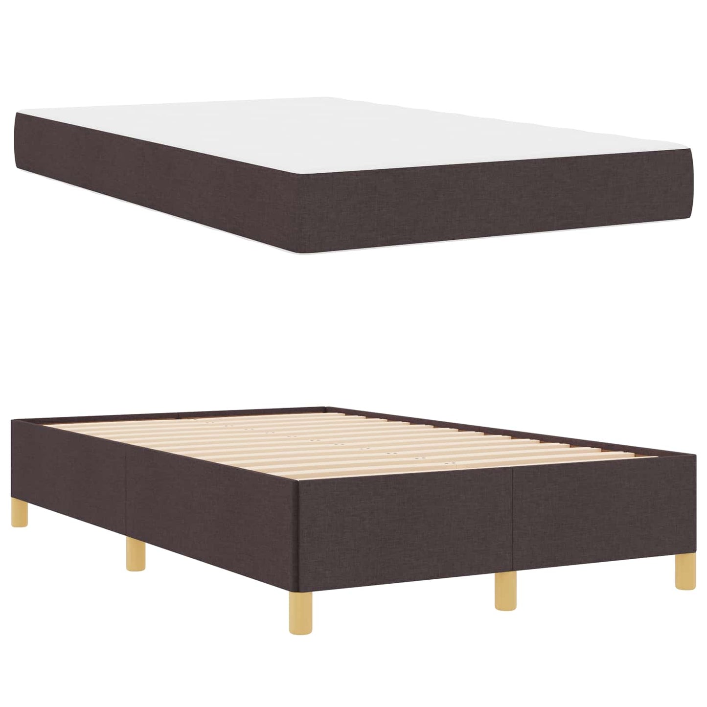 Struttura del letto Marrone Scuro 120 x 200 cm Tessuto | homemem39