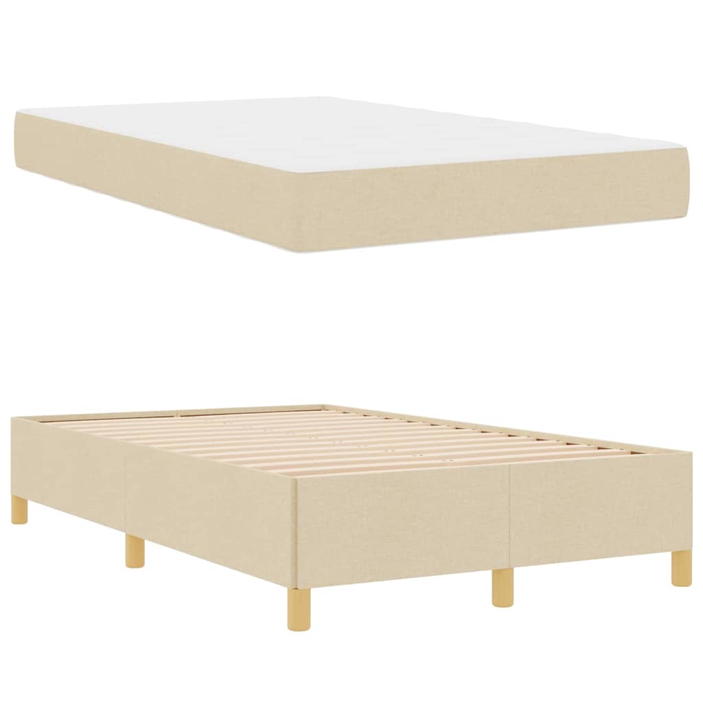 Letto a molle con materasso Crema e Bianco 120 x 200 cm Tessuto - homemem39