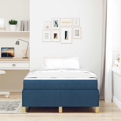 Letto a molle con materasso Blu e Bianco 120 x 200 cm Tessuto