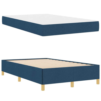 Letto a molle con materasso Blu e Bianco 120 x 200 cm Tessuto