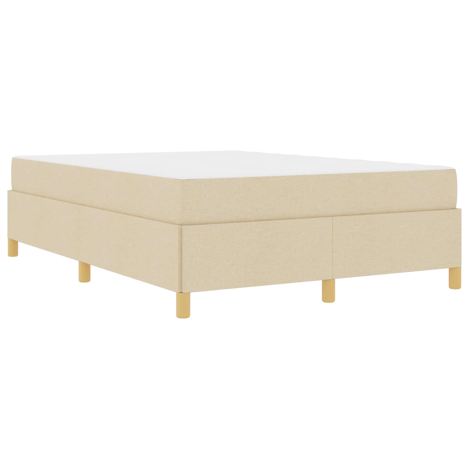 Struttura del letto con materasso Crema 140 x 190 cm Tessuto | homemem39