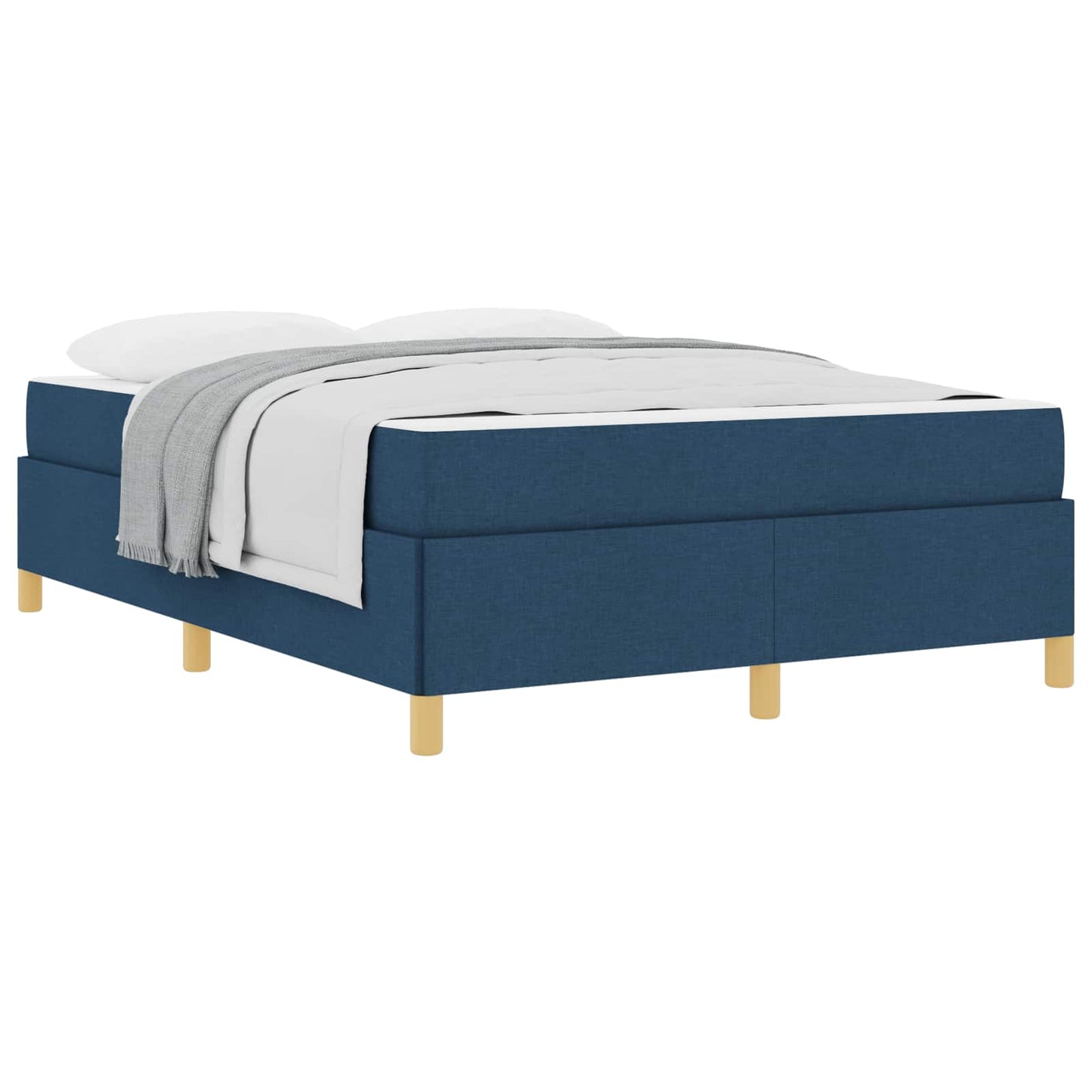 Struttura del letto con materasso Blu 140 x 190 cm Tessuto | homemem39
