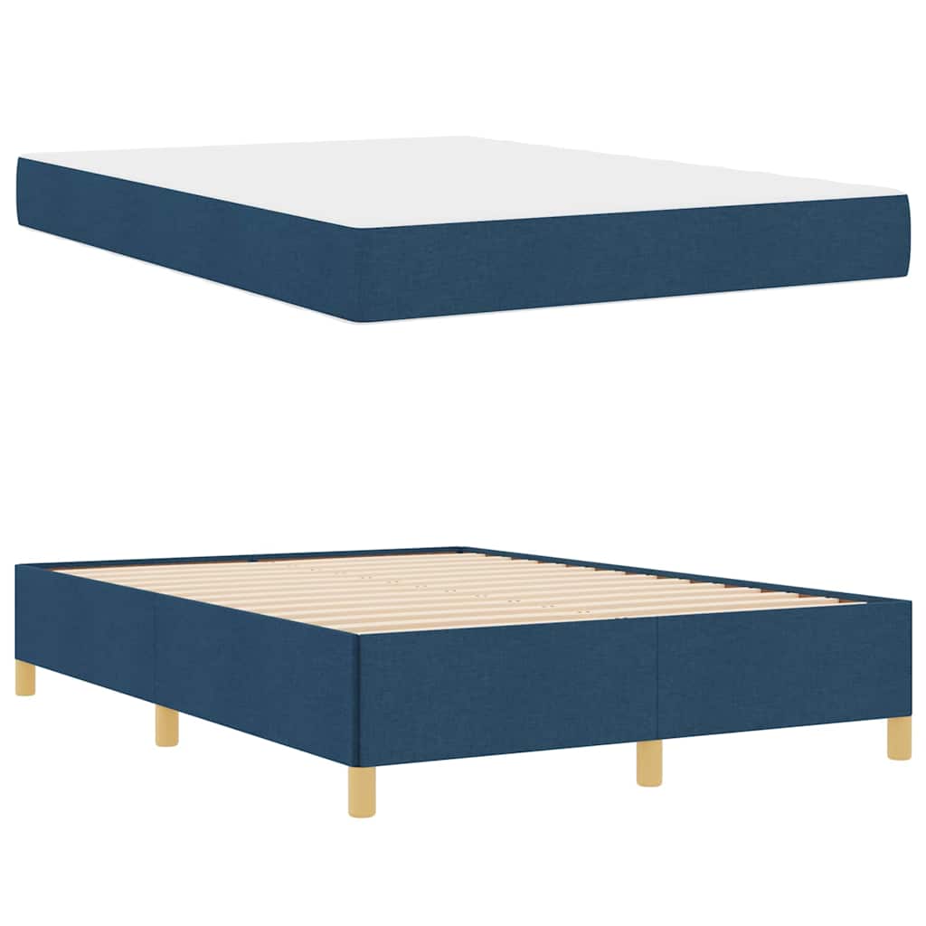 Struttura del letto con materasso Blu 140 x 190 cm Tessuto | homemem39