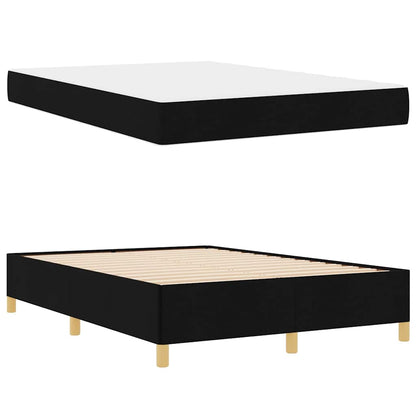 Letto a molle Nero e Bianco e Nero 140 x 200 cm Tessuto