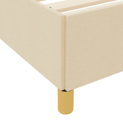 Struttura del letto con materasso Crema 140 x 200 cm Tessuto | homemem39