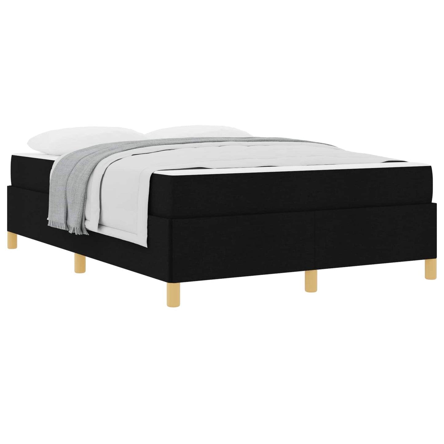 Struttura del letto con materasso Nero 160 x 200 cm Tessuto | homemem39